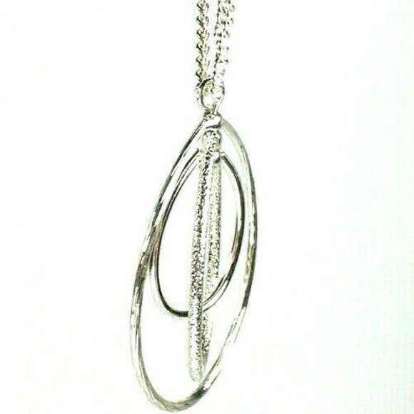 Silvertone Triple Oval Necklace - Picture 10 of 12